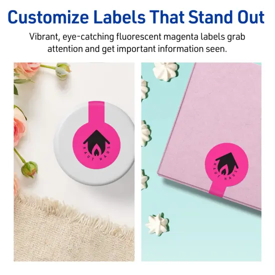 Avery Neon Magenta Paper Labels, 1.5" x 4" Lollipop {3}