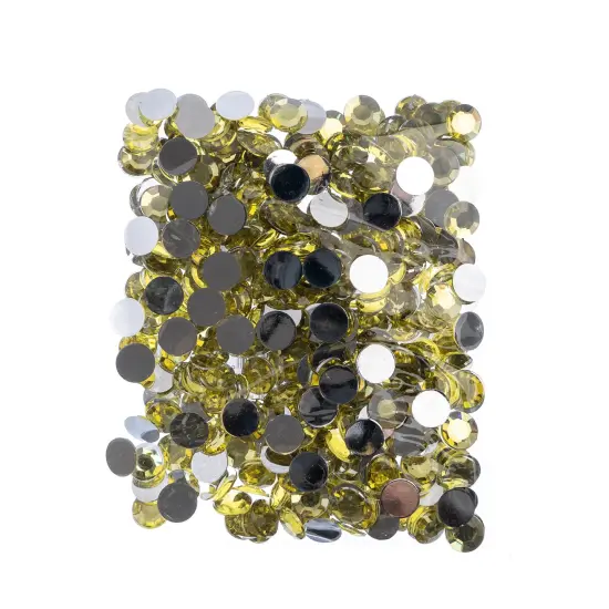 John Bead 12mm (SS50) Round Acrylic Flat Back Rhinestones, 400pcs Yellow {4}