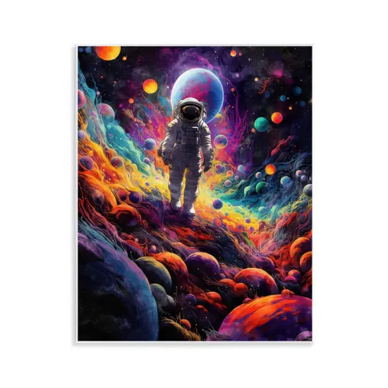 Stupell Industries Stepping on Space Terrain Wall Plaque Art Design by Nina Blue {1}