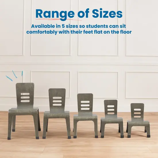 Bentwood Chair, 10in Seat Height, Stackable Seats, 2-Pack Grey Wash {5}