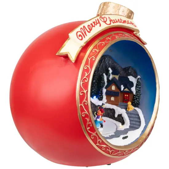 Northlight LED Lighted and Musical Christmas Village Scene in Ornament - 10.75" Red {5}