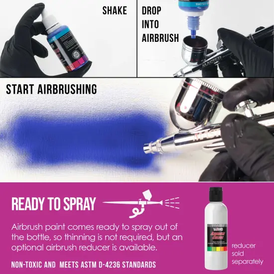 Magenta, Transparent Acrylic Airbrush Paint, 1 oz. {3}