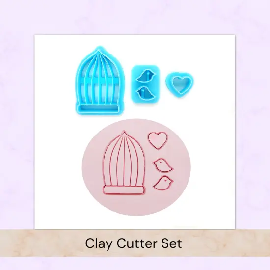 Love Birds in Cage, Cute Clay Cutters for Valentine's Day, 3 pc, Adorabilities {1}