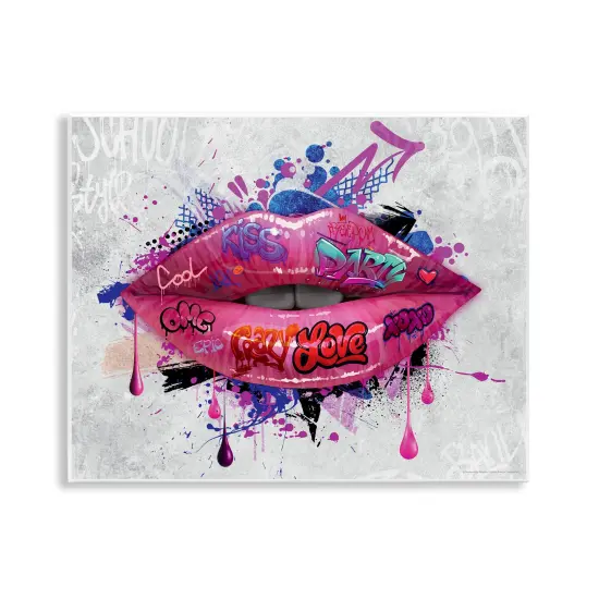 Stupell Industries Urban Graffiti Lips Wall Plaque Art Design by Reinders {1}