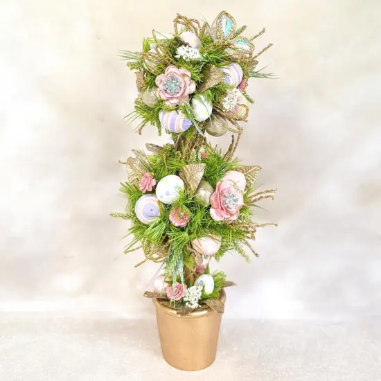Easter Floral Double Topiary 26" {1}