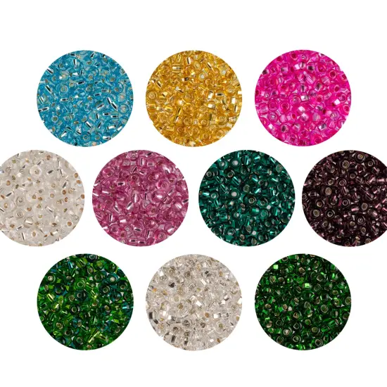 John Bead 6/0 Silver Lined Czech Glass Seed Beads, 100g Crystal Rainbow {5}