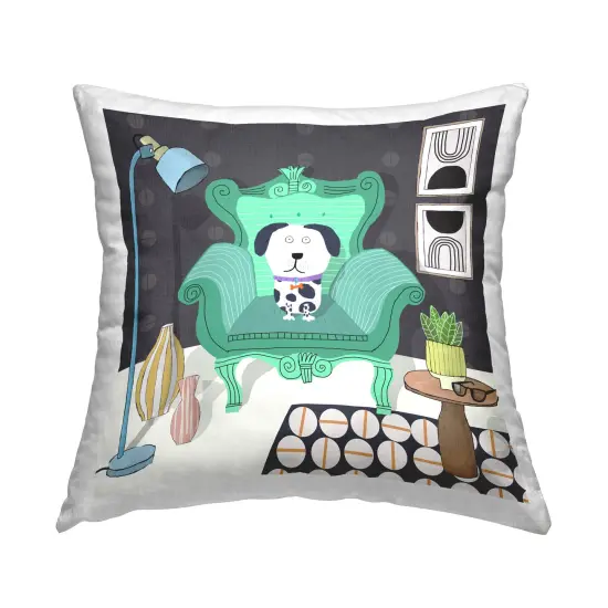 Dog in Modern Layout Design by Carla Daly Throw Pillow  {1}