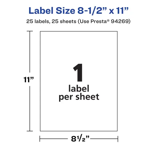 Avery Durable Waterproof Rectangle Labels, 8.5" x 11" {5}