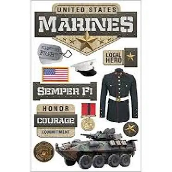 Paper House United States Marines Dimensional Stickers {1}