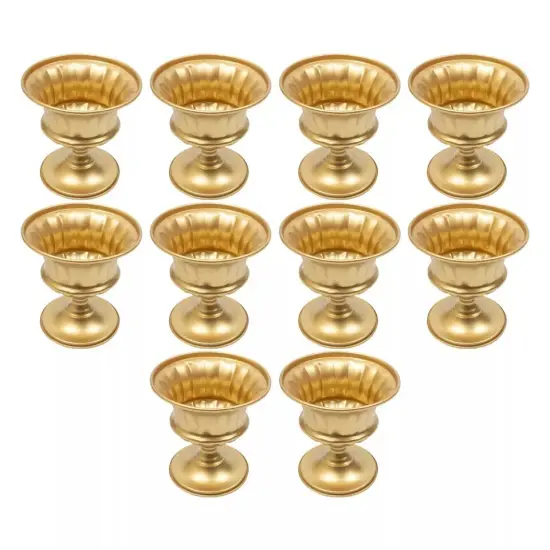 10Pcs 15cm Gold Metal Centerpieces Flower Vase Wedding Anniversary Party Decor {3}