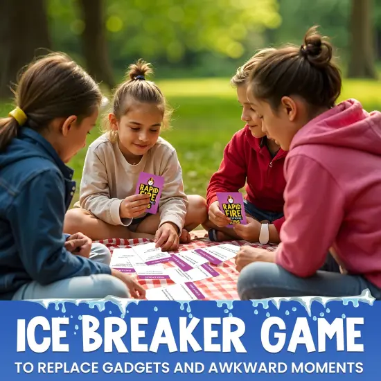 QUOKKA Kids Conversation Cards Game - Break The Ice Game for Kids and Families - Icebreaker Cards with 500+ Questions - Family Game for Kids 8-12 - Perfect for Family Game Night I Premium Version {4}