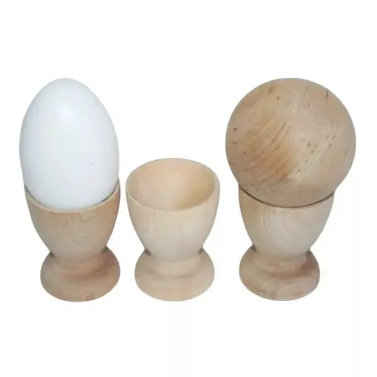 Kitcheniva 25 Pcs 2-1/8" Unfinished Wood Egg Cup Holder Easter Egg Decor Crafts {3}