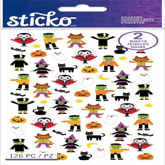 Sticko Tiny Halloween Characters 2pk Flat Stickers {1}