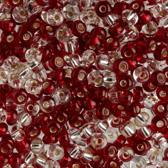John Bead 6/0 Mixed Czech Glass Seed Beads, 100g Rubies & Diamond Mix {1}
