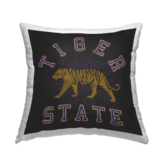 Vintage Tiger State Outdoor Printed Pillow Design by Spirit Animals/Life Is High, 18 x 7 x 18 {1}