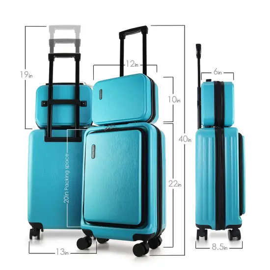 TravelArim 20 Inch Carry On Luggage with Luggage Scale Teal {6}