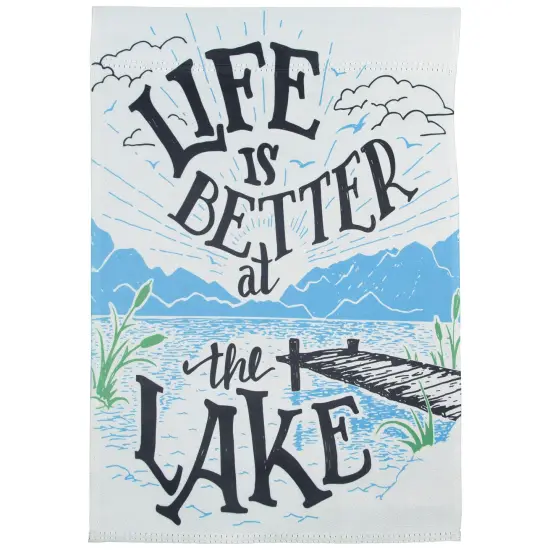 Northlight Life is Better at the Lake Outdoor Garden Flag 12.5" x 18" White {3}