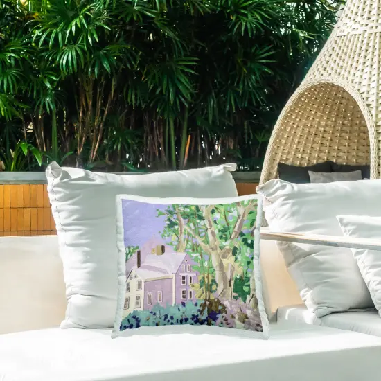 Building View Through Trees Outdoor Printed Pillow Design by Melissa Wang, 18 x 7 x 18 {2}