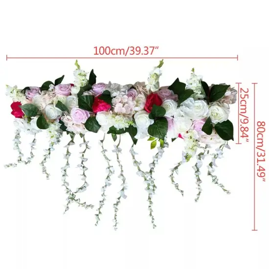 Artificial Silk Rose Flowers Backdrop Wedding Row Decor Floral Wall Arrangements {4}