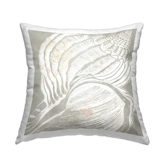 Seashell Duo Closeup Decorative Printed Throw Pillow Design by Carol Robinson, 18 x 7 x 18 {1}