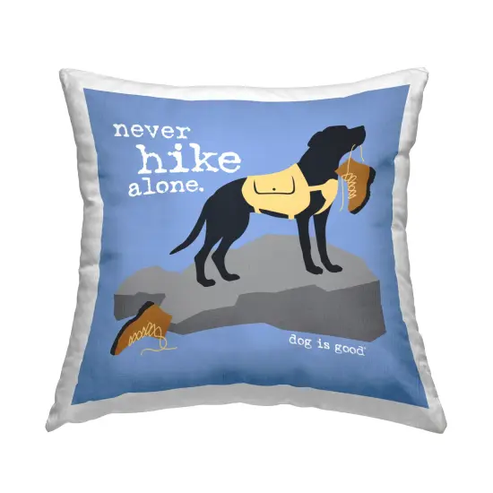 Never Hike Alone Dog Decorative Printed Throw Pillow Design by Dog Is Good, 18 x 7 x 18 {1}