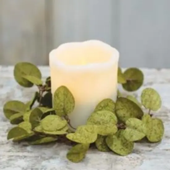 Penny Leaf Candle Ring Green {2}