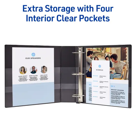 Avery Heavy-Duty View 3 Ring Binder, 2" One Touch EZD Rings, 540-Sheet Capacity, 2.8 Inch Wide Spine, Great for Home, School Supplies, Office, or Organization Needs, 1 White Binder (79192) {6}