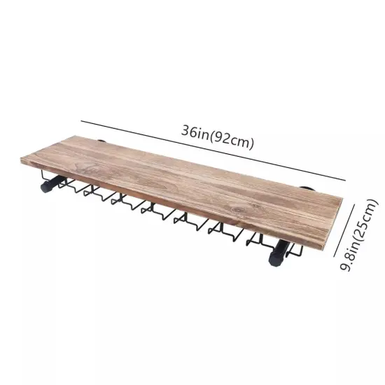 36" Wine Rack Hanging Glass Holder Shelf Wall Mount Champagne Rack Bar Decor {4}