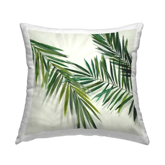 Tropical Palms with Shadows Decorative Printed Throw Pillow Design by Hannah Dawson, 18 x 7 x 18 {1}