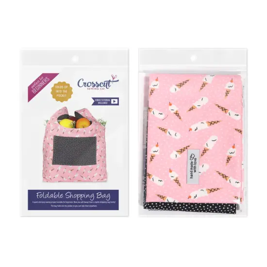 Crosscut Sewing Co.&reg; Foldable Shopping Bag Sewing Kit - Beginner Sewing Project Kit Ice cream {2}