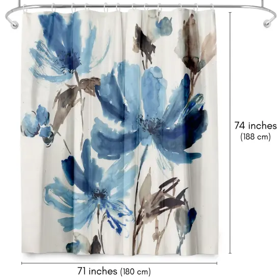 Americanflat 71" x 74" Shower Curtain, Blissful Blue by PI Creative Art {2}