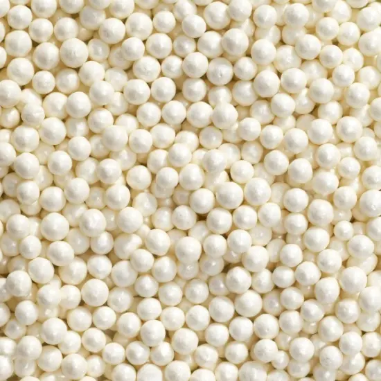 White Pearl Grande Nonpareils 4oz. {1}