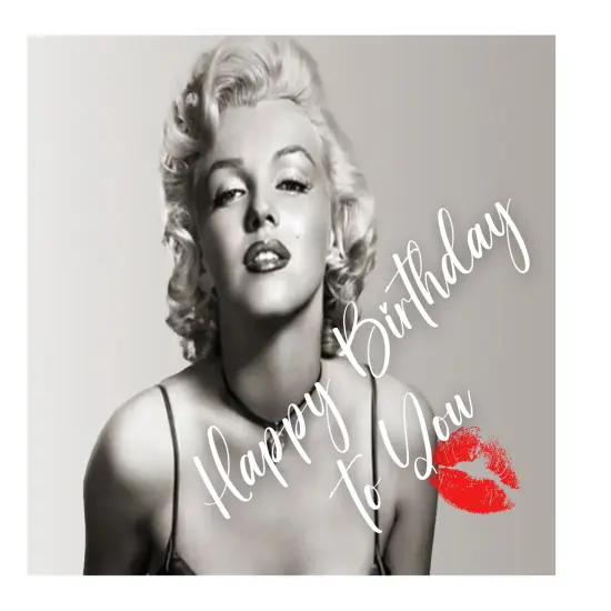 Happy Birthday To You from Marilyn with Kiss Edible Cake Topper {1}