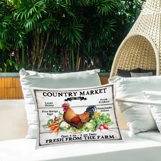 Country Market Vegetables Outdoor Printed Pillow Design by Creatif Belle, 14 x 7 x 20 {2}