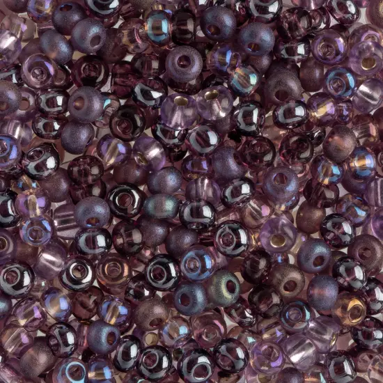 John Bead 6/0 Mixed Czech Glass Seed Beads, 100g Amethyst Mix {1}