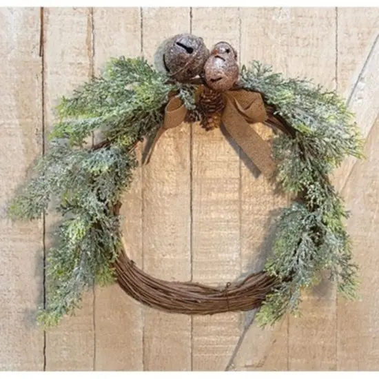 Vintage Country Cedar And Bell Wreath 17" {1}