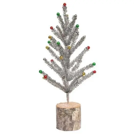 Snazzy Silver Tinsel Tree 16" {1}