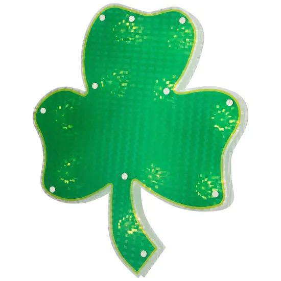 Northlight 14" Lighted Shamrock St. Patrick's Day Window Silhouette - Clear Lights Green {6}