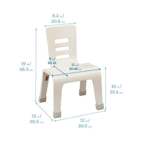 Bentwood Chair, 10in Seat Height, Stackable Seats, 2-Pack White Wash {2}