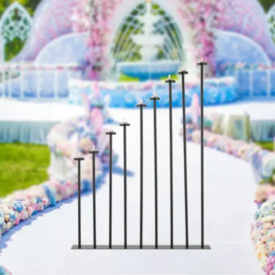 Tall Floor Candle Holders Black DIY 9 Candelabra Holders Set For Birthday Party {2}