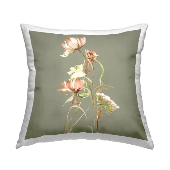 Budding Woodland Florals Design by Liz Jardine Throw Pillow {1}