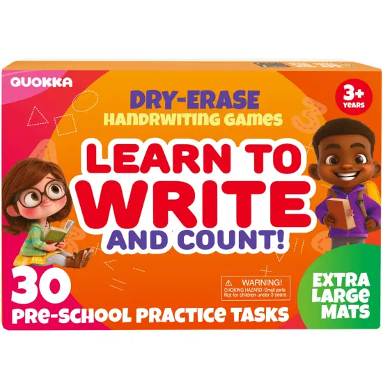 QUOKKA Busy Book Practice Handwriting for Kids - Learn to Count for Toddlers 3-5 | 30 Tasks | Pre K ABC Letter Tracing | Homeschool Preschool Learning Activities {1}