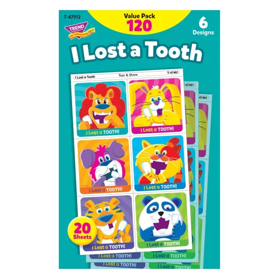 I Lost A Tooth Tear & Share Stickers&reg; Value Pack, 120 Per Pack, 2 Packs {4}