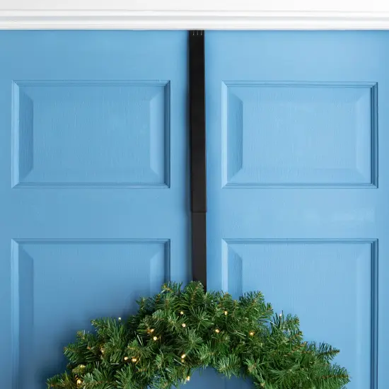 Northlight Adjustable Over the Door Metal Christmas Wreath Hanger - 15" to 25" Black {4}