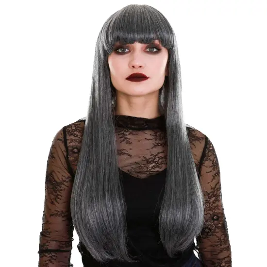 Ghostly Grey Adult Costume Wig {4}