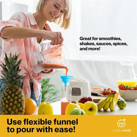 JumblWare 16 fl oz. Clear Plastic Juice Bottles with Caps, Recyclable Juice Bottles, 20 Pcs {4}