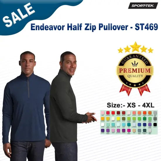 Sport-Tek &reg; Endeavor Half Zip Pullover Black Heather {2}