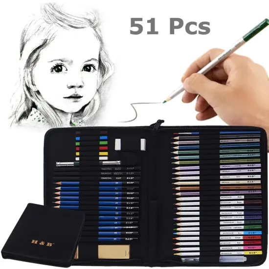 Kitcheniva 51 Pcs Professional Drawing Artist Kit Set {1}