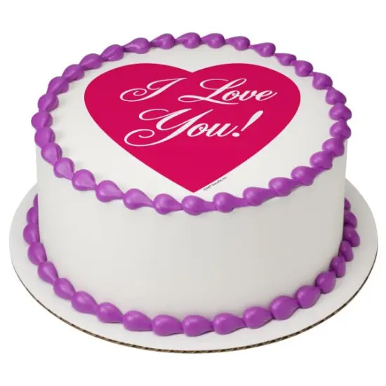 I Love You Valentine Valentines PhotoCake&reg; Edible Cake Topper Icing Image for 6 inch Round cake or larger {1}
