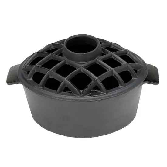 Flat Black Porcelain Lattice Top Steamer {3}